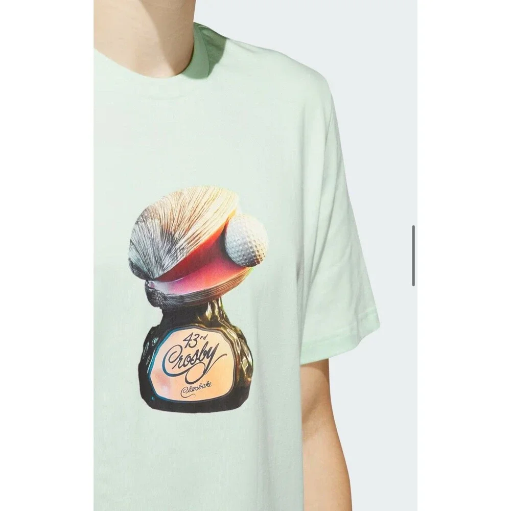 Malbon x Adidas Graphic Golf T-Shirt Limited Edition Color Crystal Jade Sz Small